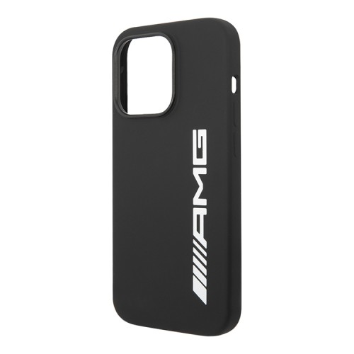 Чехол AMG Liquid silicone Big white logo Hard для iPhone 14 Pro, черный