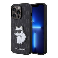Karl Lagerfeld чехол для iPhone 14 Pro Max PU кожа Saffiano Monogram NFT Choupette, черный