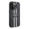 Чехол Guess PU 4G Stripes Hard для iPhone 13 Pro, черный (MagSafe)