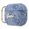Чехол Guess PU leather 4G with metal logo с карабином для Airpods Pro 2, синий