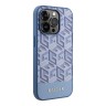 Guess для iPhone 15 Pro Max чехол PU G CUBE Hard Blue (MagSafe)