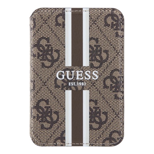 Guess картхолдер для iPhone Wallet Cardslot MagSafe PU 4G Stripes Brown