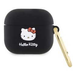 Hello Kitty для Airpods 3 чехол Liquid silicone 3D Rubber Kitty Head Black