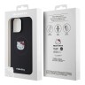 Hello Kitty для iPhone 15 Pro чехол PU Leather Kitty Head Hard Black (MagSafe)