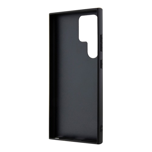 BMW для Galaxy S24 Ultra чехол Leather Half Textured with Ring Metal logo Hard Black (MagSafe)