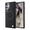 BMW для Galaxy S24 Ultra чехол Leather Half Textured with Ring Metal logo Hard Black (MagSafe)