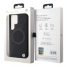 BMW для Galaxy S24 Ultra чехол Leather Half Textured with Ring Metal logo Hard Black (MagSafe)