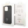 Guess для iPhone 15 Pro чехол PU Saffiano Double cardslot Metal triangle logo Hard Black