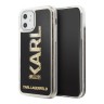Чехол Karl Lagerfeld Liquid Glitter Karl logo Hard для iPhone 11, черный