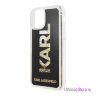 Чехол Karl Lagerfeld Liquid Glitter Karl logo Hard для iPhone 11, черный