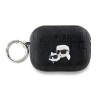Karl Lagerfeld для Airpods Pro 2 чехол PU Saffiano Monogram with ring NFT Metal Head Karl&Choupette Black