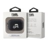Karl Lagerfeld для Airpods Pro 2 чехол PU Saffiano Monogram with ring NFT Metal Head Karl&Choupette Black