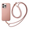 Uniq для iPhone 16 Pro Max чехол COEHL CREME Liquid silicone with Strap Bullet Pink (MagSafe)