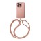 Uniq для iPhone 16 Pro Max чехол COEHL CREME Liquid silicone with Strap Bullet Pink (MagSafe)
