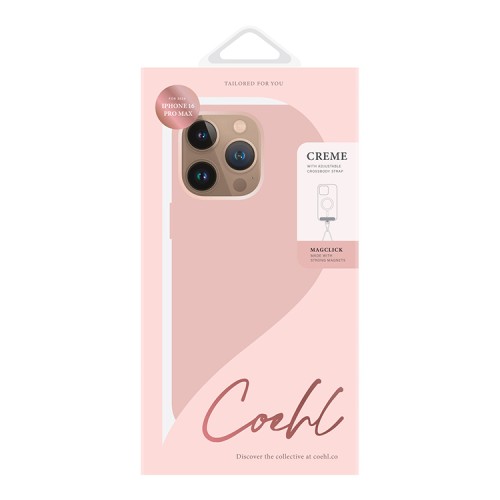 Uniq для iPhone 16 Pro Max чехол COEHL CREME Liquid silicone with Strap Bullet Pink (MagSafe)