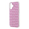 DKNY для iPhone 16 чехол PC/TPU Double layer Repeat Electroplated Pink