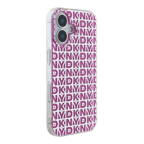 DKNY для iPhone 16 чехол PC/TPU Double layer Repeat Electroplated Pink