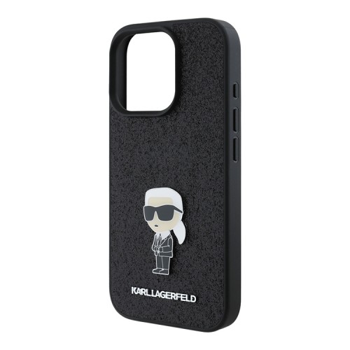 Karl Lagerfeld для iPhone 16 Pro Max чехол Fixed glitters NFT Karl Ikonik Black