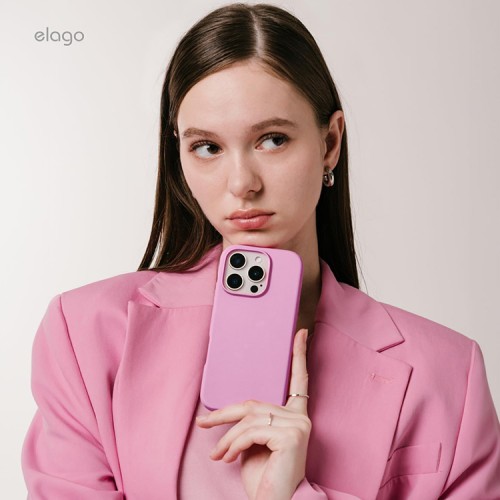 Elago для iPhone 16 чехол Soft silicone (Liquid) Hot Pink