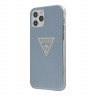Чехол Guess Metallic effect Triangle logo Hard для iPhone 12 Pro Max, голубой