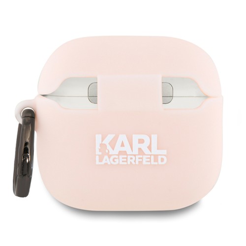 Karl Lagerfeld для Airpods 4 чехол Silicone case with ring NFT 3D Choupette Pink