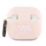 Karl Lagerfeld для Airpods 4 чехол Silicone case with ring NFT 3D Choupette Pink