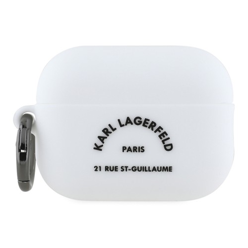 Karl Lagerfeld для Airpods Pro 2 чехол Silicone case with ring RSG logo White