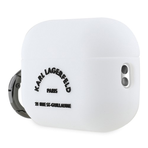 Karl Lagerfeld для Airpods Pro 2 чехол Silicone case with ring RSG logo White