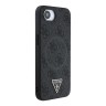 Guess для iPhone 16e чехол PU 4G Triangle Diamond metal logo Hard Black (MagSafe)