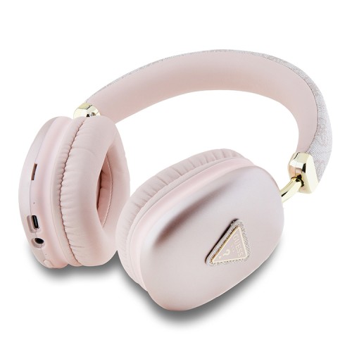 Guess наушники беспроводные накладные Bluetooth HP Oval 4G with Triangle Metal Logo Pink