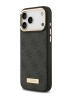 Guess для iPhone 17 Pro Max чехол PU 4G Plate metal logo and Gold camera Hard Black (MagSafe)