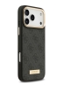 Guess для iPhone 17 Pro Max чехол PU 4G Plate metal logo and Gold camera Hard Black (MagSafe)