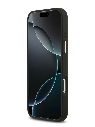 Guess для iPhone 17 Pro Max чехол PU 4G Plate metal logo and Gold camera Hard Black (MagSafe)