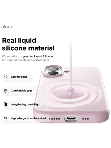 Elago для iPhone 17 чехол Magnetic Silicone Light Lilac (MagSafe)