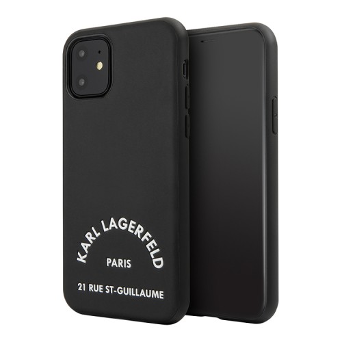 Чехол Karl Lagerfeld PU Leather Rue Saint Guillaume Hard для iPhone 11, черный