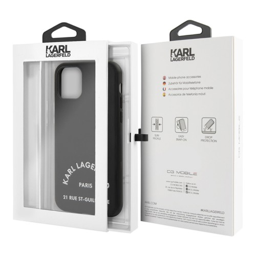 Чехол Karl Lagerfeld PU Leather Rue Saint Guillaume Hard для iPhone 11, черный