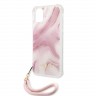Guess Marble Hard +Nylon hand cord для 11, розовый GUHCN61KSMAPI