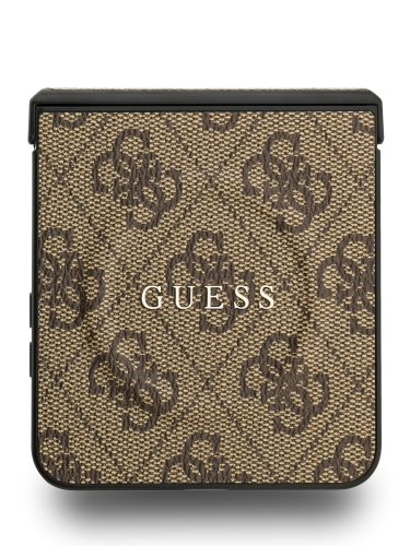 Guess для Galaxy Z Flip7 чехол PU 4G Classic metal logo Hard Brown (MagSafe)