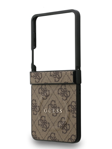 Guess для Galaxy Z Flip7 чехол PU 4G Classic metal logo Hard Brown (MagSafe)