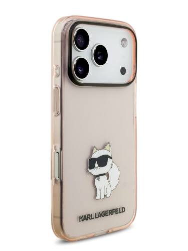Karl Lagerfeld для iPhone 17 Pro Max чехол IML NFT Choupette Hard Translucent Pink