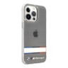 Чехол BMW Motorsport Tricolor Horizont Hard Transparent для iPhone 13 Pro, черный
