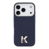 Karl Lagerfeld для iPhone 17 Pro Max чехол PU Full Wrapped K HEAD Metal logo & Cam Hard Blue (MagSafe)