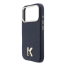 Karl Lagerfeld для iPhone 17 Pro Max чехол PU Full Wrapped K HEAD Metal logo & Cam Hard Blue (MagSafe)