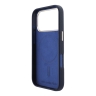 Karl Lagerfeld для iPhone 17 Pro Max чехол PU Full Wrapped K HEAD Metal logo & Cam Hard Blue (MagSafe)