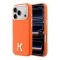 Karl Lagerfeld для iPhone 17 Pro чехол PU Full Wrapped K HEAD Metal logo & Cam Hard Orange (MagSafe)