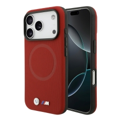 BMW для iPhone 17 Pro Max чехол M-series PU Full Wrapped Metal logo &amp; Cam Hard Red (MagSafe)