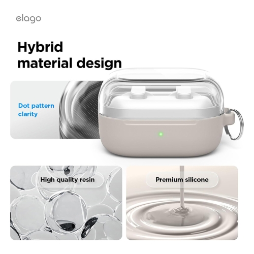 Elago для Galaxy Buds 4/4 Pro чехол Silicone DUO Hang case Clear/Stone
