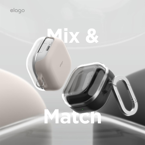 Elago для Galaxy Buds 4/4 Pro чехол Silicone DUO Hang case Clear/Stone
