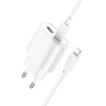 HOCO СЗУ C109A Fighter Type-C PD20W + USB-A QC3.0 +кабель C-to-iPhone White