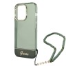 Чехол Guess Translucent w Electoplated camera Hard +hand Strap для iPhone 14 Pro, зеленый